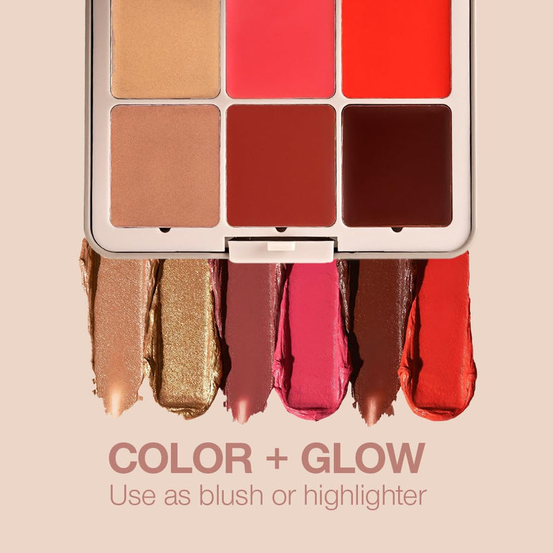 Palladio Beauty Multi Face Palette Tan To Deep, palette met 12 romige tinten voor het gezicht