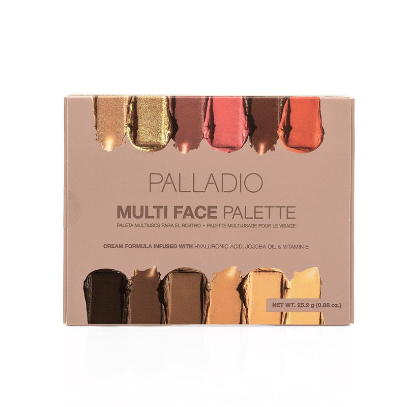 Palladio Beauty Multi Face Palette Tan To Deep, palette met 12 romige tinten voor het gezicht