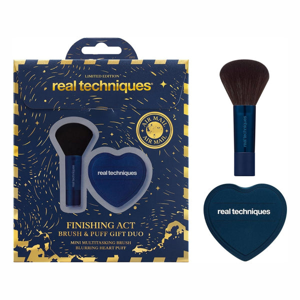Real Techniques Finishing Act Sponge & Puff Set, kwast en spons voor make-up