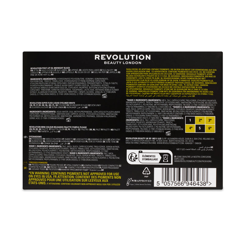 Back of the After Dark Giftset with the ingredient lists