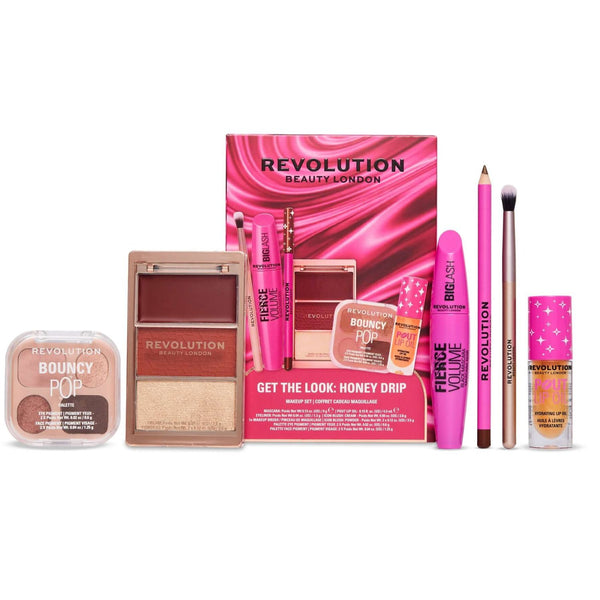 Revolution Get The Look: Honey Drip Edit, complete make-up set voor een warme, gouden look.