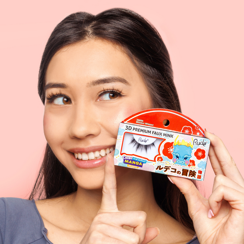 Rude Cosmetics Chibi Manga Collection 3D Faux Mink Lashes Mystic Kitty, nepwimpers voor een anime-look, foto 4 van 5