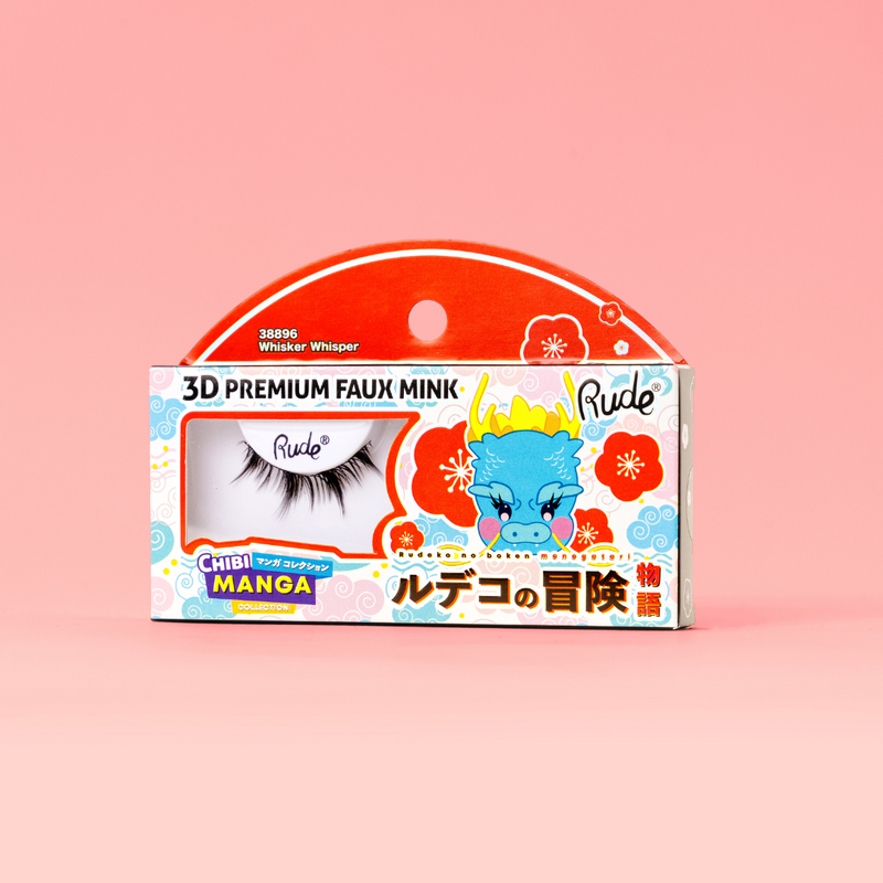 Rude Cosmetics Chibi Manga Collection 3D Faux Mink Lashes Whisker Whisper, faux mink wimpers, foto 5 van 5