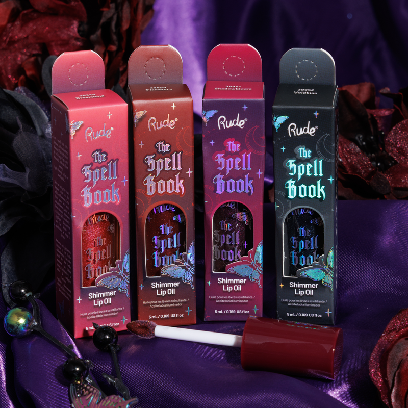 Rude Cosmetics The Spell Book Collection Shimmer Lip Oil Dreambind, glanzende lipolie met shimmer, foto 7 van 7