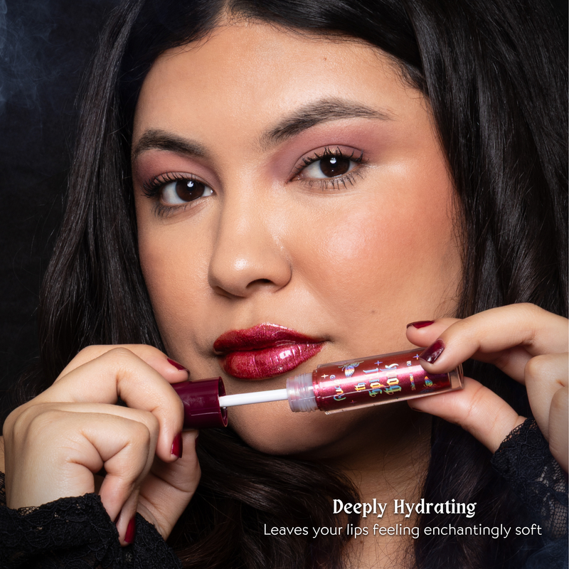 Rude Cosmetics The Spell Book Collection Shimmer Lip Oil Flareborn, shimmering lipolie, foto 3 van 7