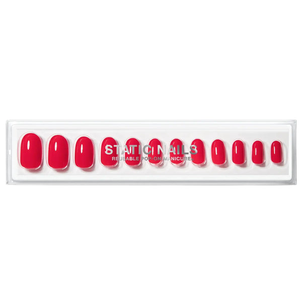 Static Nails Reusable Pop-On Manicure High-End Red Round