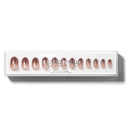 Static Nails Reusable Pop-On Manicure Nude Illusion Round