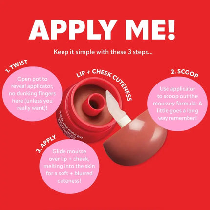 Trouble Maker Little Pudding Blurring Lip & Cheek Mousse Mochi Nude Brown