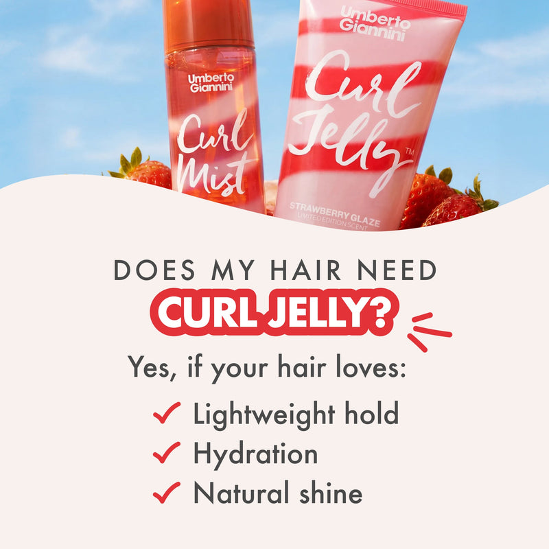 Umberto Giannini Curl Jelly Scrunching Jelly Limited Edition Strawberry Glaze, haar gel met aardbeiengeur, foto 6 van 9
