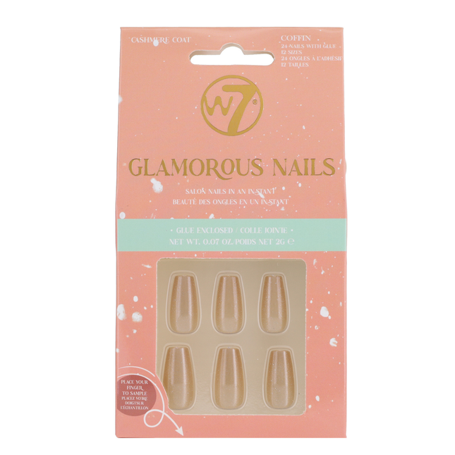 W7 Cosmetics Glamorous Press-On Nails Cashmere Coat