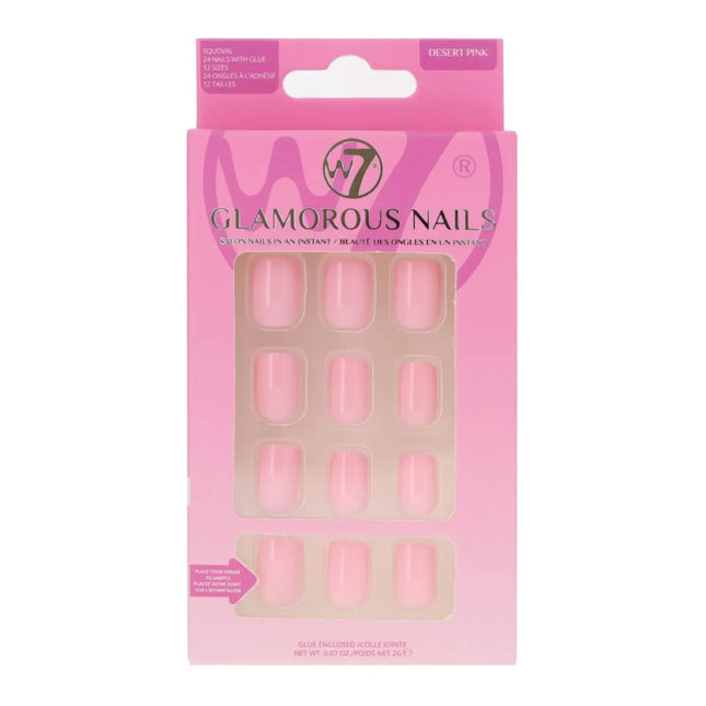 W7 Cosmetics Glamorous Press-On Nails Desert Pink