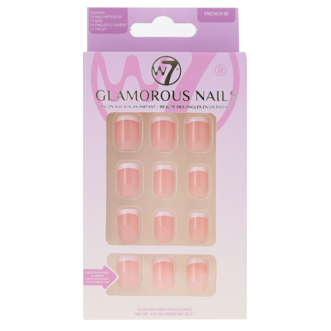 W7 Cosmetics Glamorous Press-On Nails French 01
