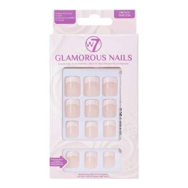 W7 Cosmetics Glamorous Press-On Nails French Timeless
