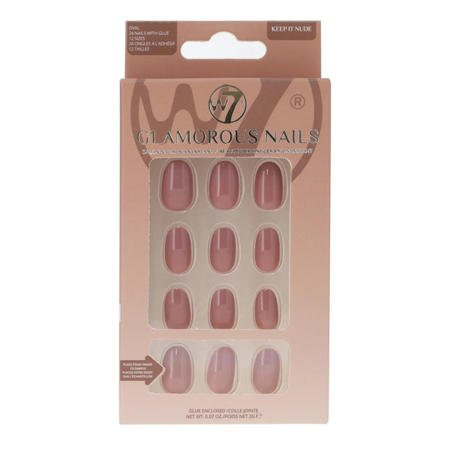 W7 Cosmetics Glamorous Press-On Nails Keep It Nude