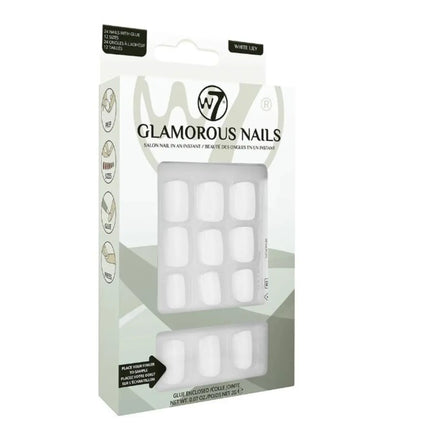 W7 Cosmetics Glamorous Press-On Nails White Lily
